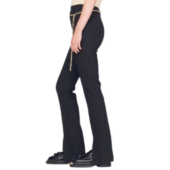 NWT Sandro Black Slit Hem Pants - Sz S US (Sz 36 EU) - Picture 3 of 12